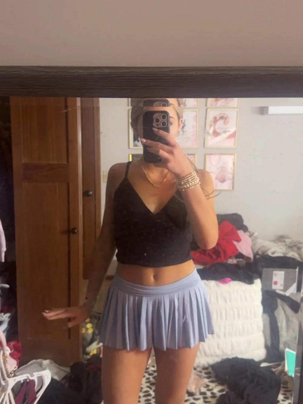blue gold hinge skirt - Picture 1 of 4